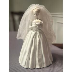 Wedding Cake Topper White Russ Berrie 8 1/2” Porcelain Bride VTG